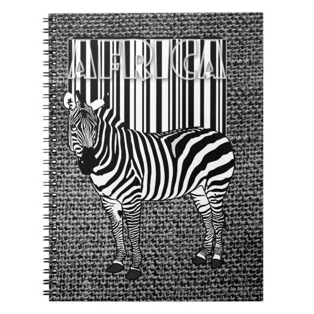 Cuaderno Arte de código de barras de zebra (Frente)