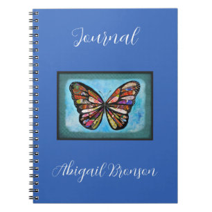 Cuaderno Arte de Collage de Mariposa con Nombre y Título Pe