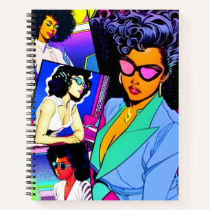 Cuaderno Arte de cómic retro de mujer de negocios