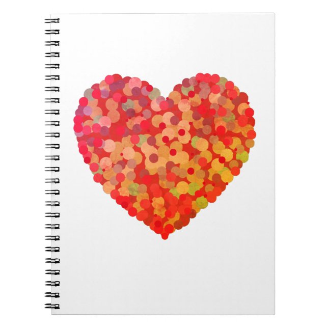 Cuaderno Arte de Confeti de Corazón Abstracto (Frente)