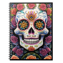 Arte de Cráneo de Azúcar - Calavera floral Dia de