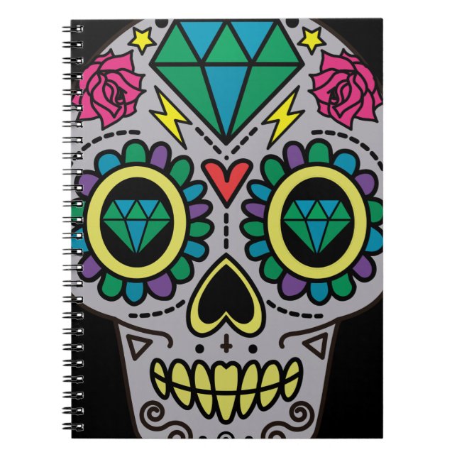 Cuaderno Arte de cráneo de azúcar, Día de Muertos (Frente)