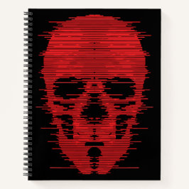 Cuaderno Arte de cráneo rojo con fallas