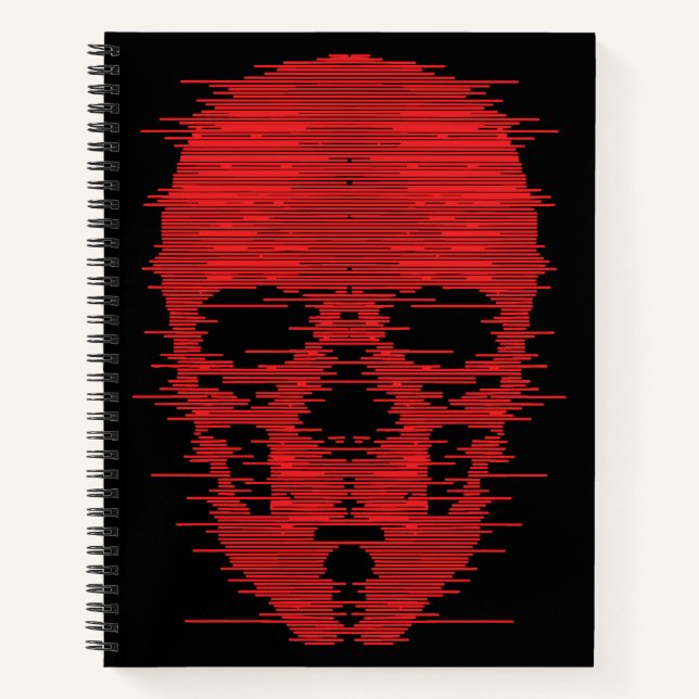 Cuaderno Arte de cráneo rojo con fallas (Anverso)