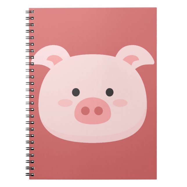 Cuaderno Arte de cumpleaños de cerdito para niños (Frente)