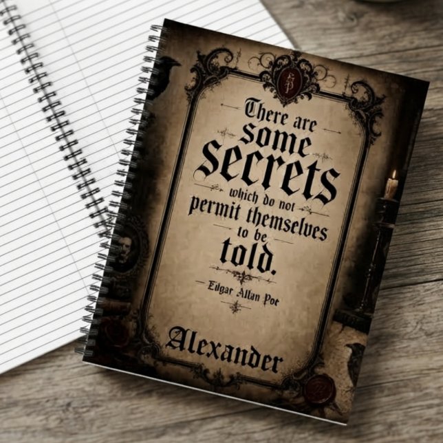 Cuaderno Arte de Dark Academia Edgar Allan Poe (Dark academia raven notebook with Edgar Allan Poe quote for writers and gothic book lovers.)