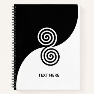Cuaderno Arte de doble espiral en blanco y negro