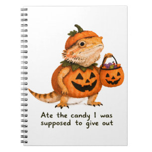 Cuaderno Arte de dragón barbudo calabaza de caramelo