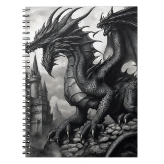 Cuaderno Arte de dragón gótico detallado