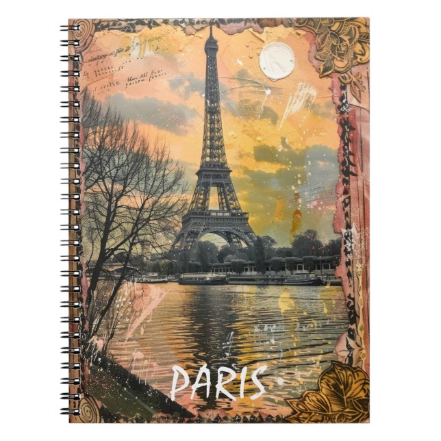 Cuaderno Arte de época romántico de París Francia (Frente)