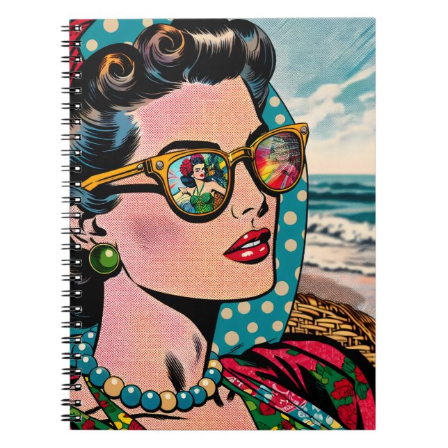 Cuaderno Arte de estilo cómico | Mujer viendo bailarín de h (Frente)