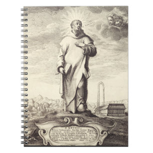 Cuaderno Arte de estilo grabado antiguo de San Bruno de Col