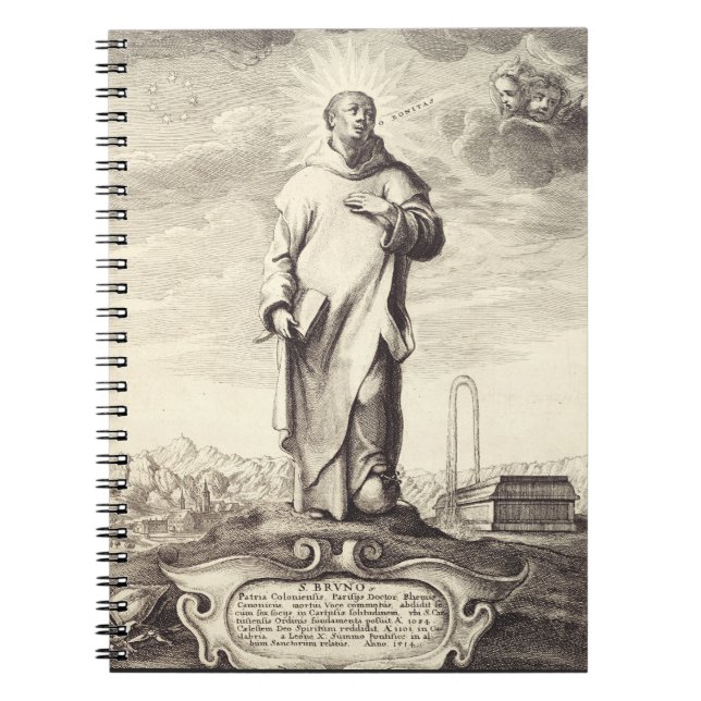 Cuaderno Arte de estilo grabado antiguo de San Bruno de Col (Frente)