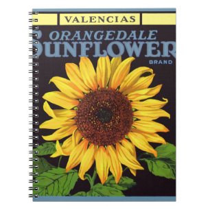 Cuaderno Arte de etiqueta de caja de frutas vintage Oranged