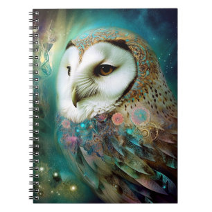 Cuaderno Arte de fantasía de búho cósmico