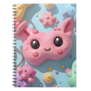 Cuaderno Arte de Fantasía de Criaturas Kawaii Pastel