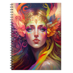 Cuaderno Arte de fantasía de diosa arcoiris
