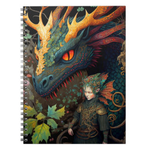 Cuaderno Arte De Fantasía De Elf Y Dragon