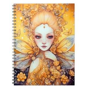 Cuaderno Arte de fantasía de hadas amarillas