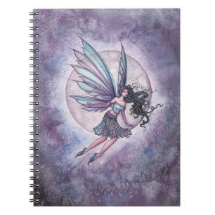 Cuaderno Arte de fantasía de hadas en vuelo bajo la luz de