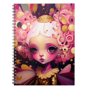 Cuaderno Arte de fantasía de hadas rosas