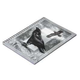 Cuaderno Arte de fantasía de Raven victoriano gótico