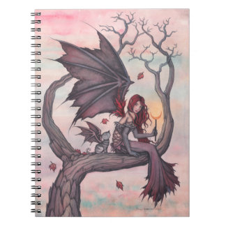 Cuaderno Arte de fantasía gótica de hadas con gato del árbo