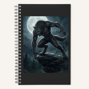 Cuaderno Arte de fantasía oscura de luna llena de hombre lo