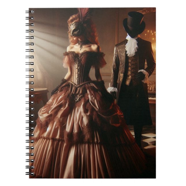 Cuaderno Arte de fantasía steampunk victoriana mascarada  (Frente)