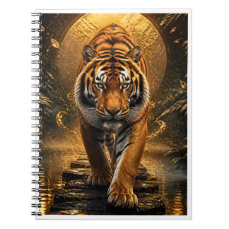 Cuaderno Arte de Fauna y Flora de Lujo del Tigre Dorado