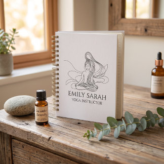 Cuaderno Arte de figura meditando en línea fluida yoga