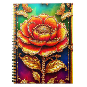 Cuaderno Arte de Flor Dorada Intrincada