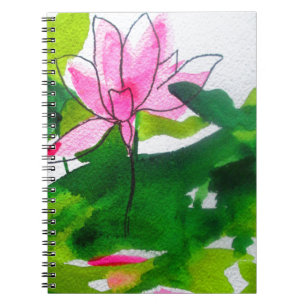 Cuaderno Arte de flores acuáticas abstractas