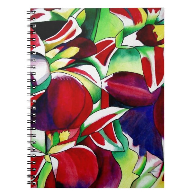 Cuaderno Arte de flores de orquídeas tropicales de Singapur (Frente)