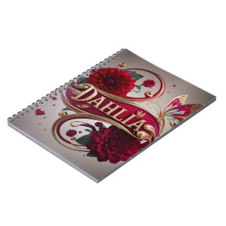 Cuaderno Arte de flores elegante con acentos dorados