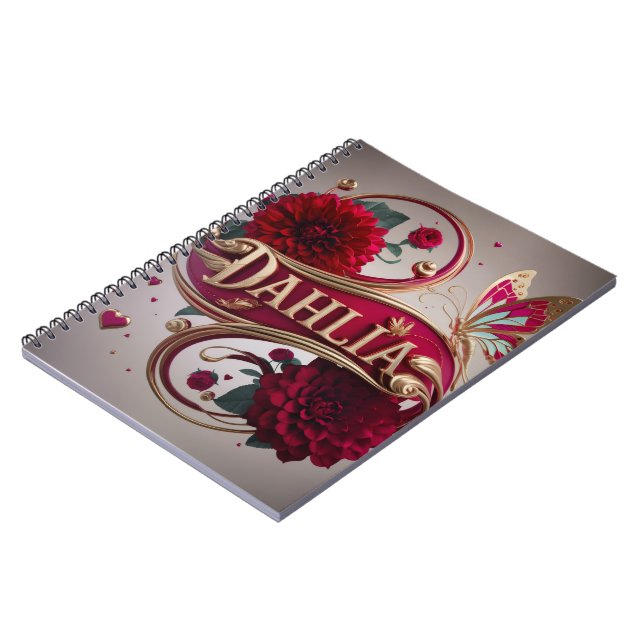 Cuaderno Arte de flores elegante con acentos dorados (Lado Izquierdo)