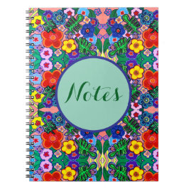 Cuaderno Arte de flores luminosas abstractas