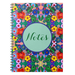 Cuaderno Arte de flores luminosas abstractas