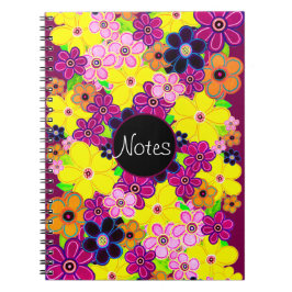 Cuaderno Arte de flores luminosas abstractas