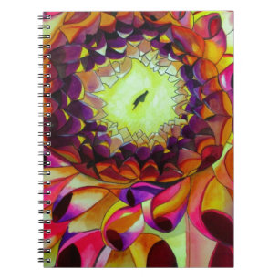 Cuaderno Arte de flores originales abstracto de Purple Dahl