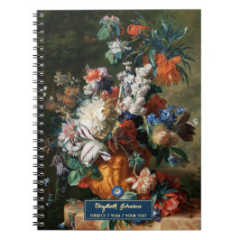 Cuaderno Arte de Flores Personalizadas Escritura Elegante N