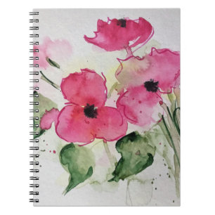 Cuaderno Arte de flores rosas acuarelas