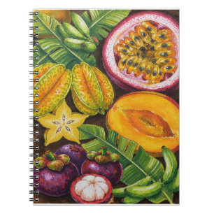 Cuaderno Arte de Frutas Tropicales Decoración Exótica de