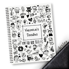 Cuaderno Arte de garabatos divertidos con nombre personaliz
