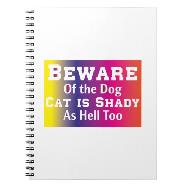 Cuaderno Arte De Gato Cuidado Con El Perro (Frente)