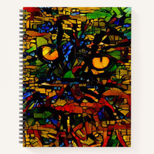 Cuaderno Arte de gato en mosaico colorido Prin