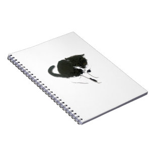 Cuaderno Arte de gato Kitty negro y blanco