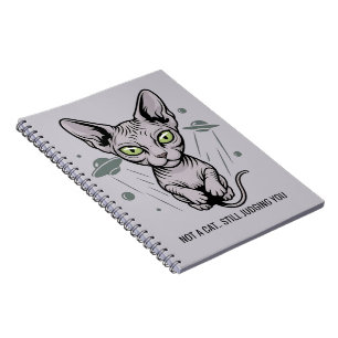 Cuaderno Arte de gato Sphynx juzgón en el espacio