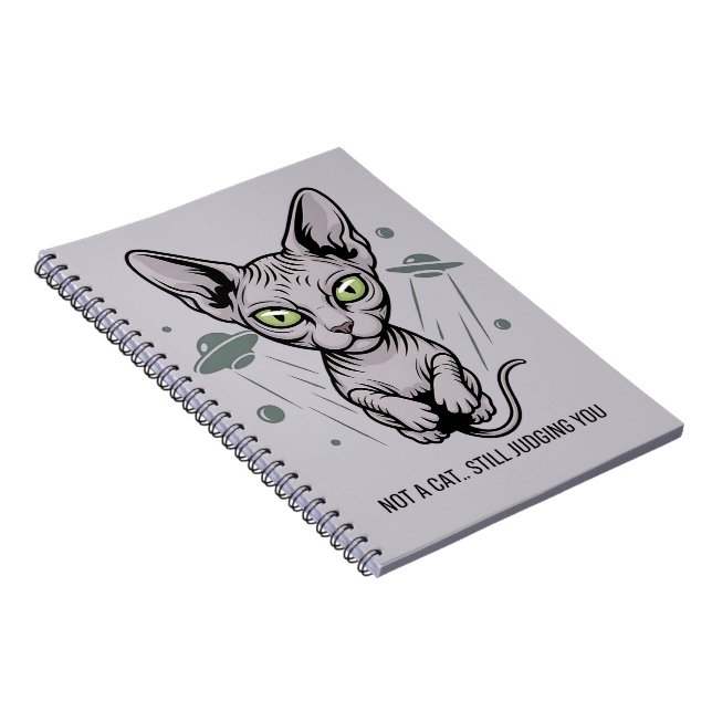 Cuaderno Arte de gato Sphynx juzgón en el espacio (Lado Derecho)