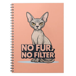 Cuaderno Arte de gato Sphynx sin pelo y sin filtros Actitud